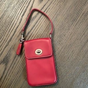 Coach red wristlet
